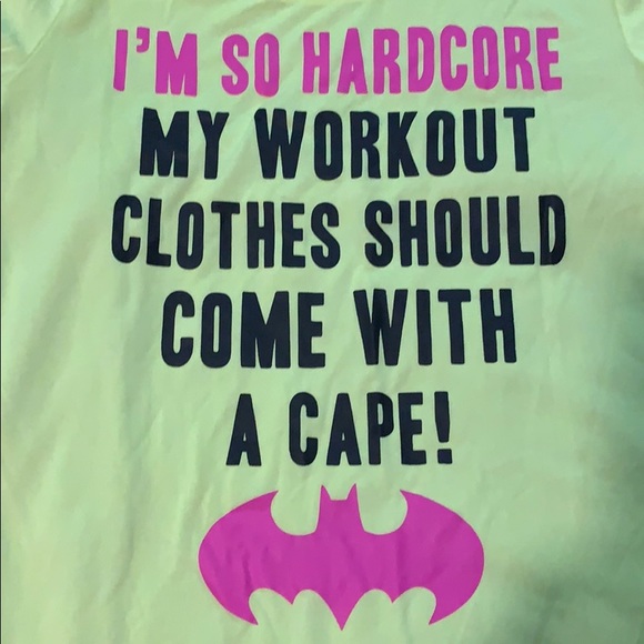 Batman Neon Yellow Women’s Workout Shirt 2XL (19) - Picture 2 of 6